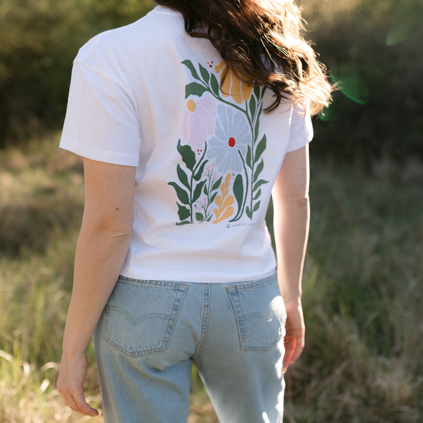 Nordlicht Britt Print T-Shirt Weiß Loose Fit