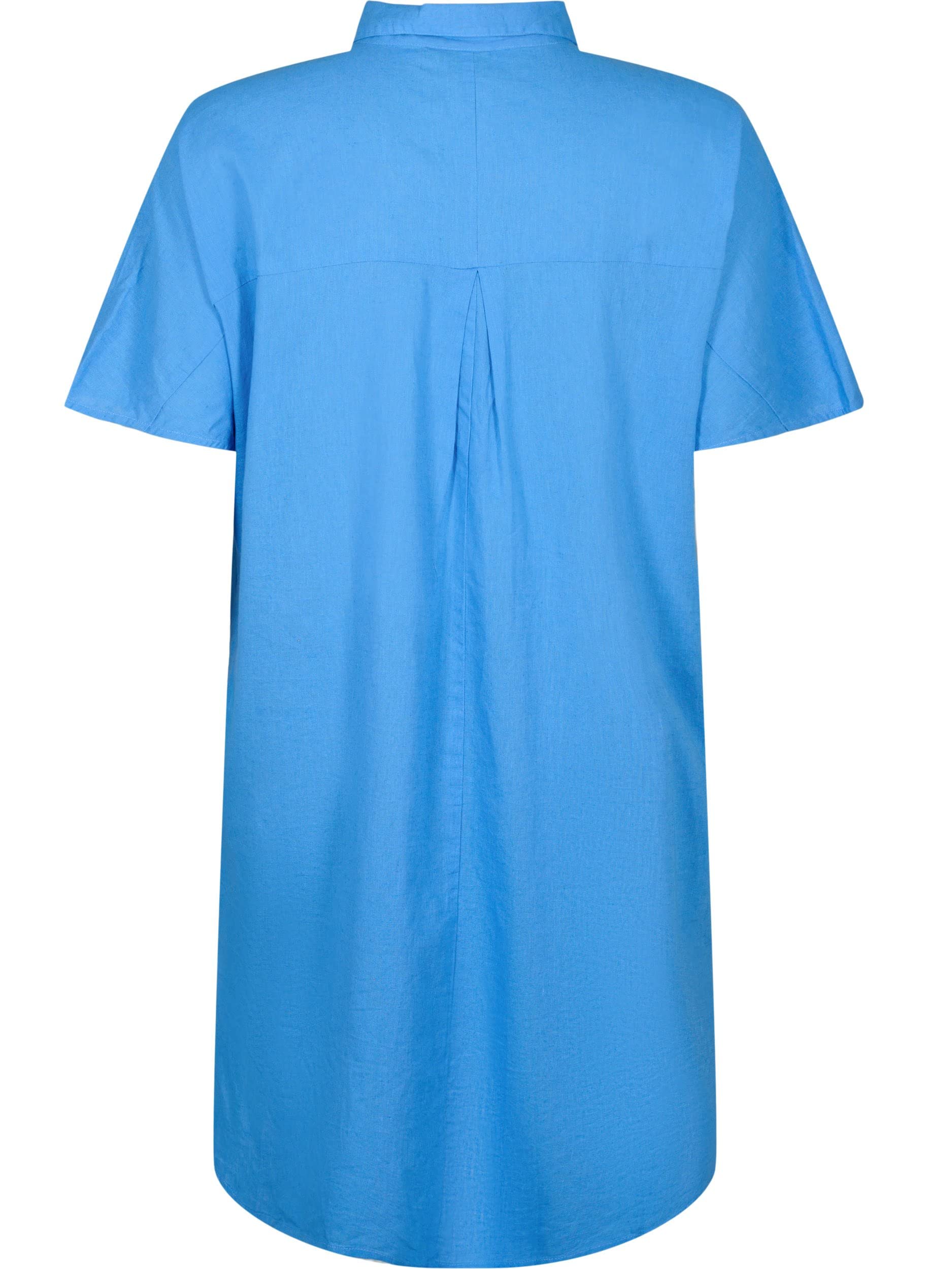 Zizzi Blouses & Shirts Hemd Kurzarm Baumwolle Leinen Plus Size