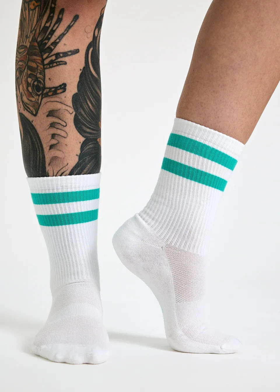 Wijld Woodsocks Tennissocken White Turquoise Lyocell
