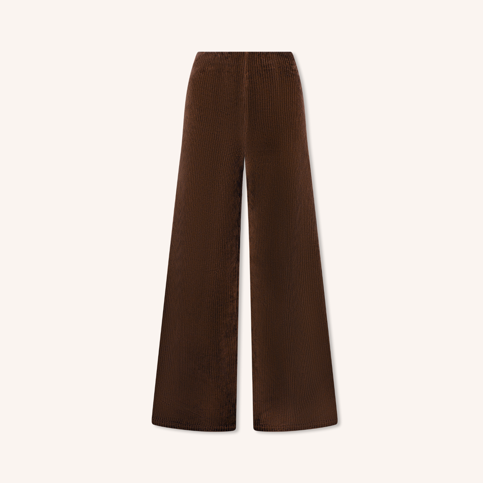 NORDLICHT Lova Cord Jersey Hose Damen Braun High Waist