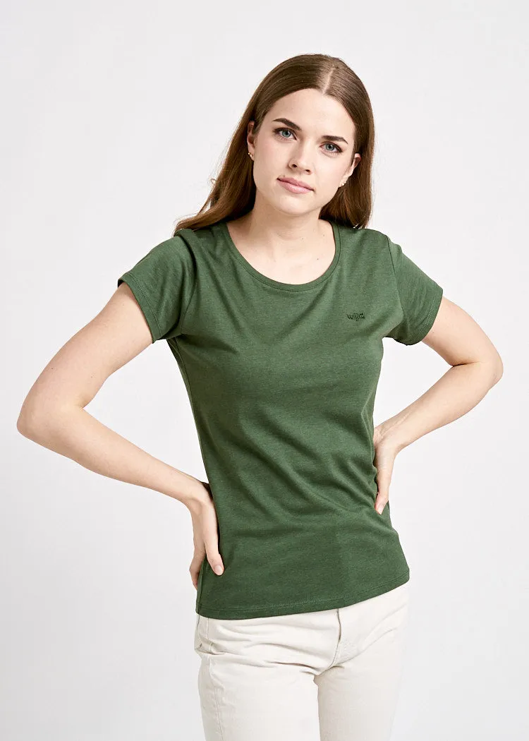 Wijld WoodShirt Sarah Damen T-Shirt Schwarz Holzfaser