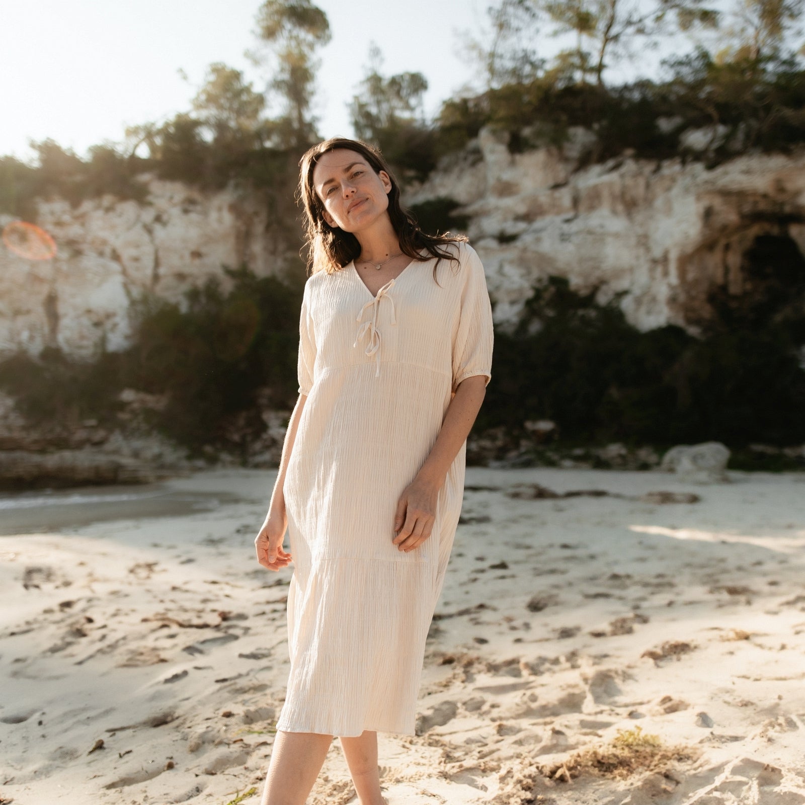 NORDLICHT Silva Kleid S Bio-Baumwolle mit Volants