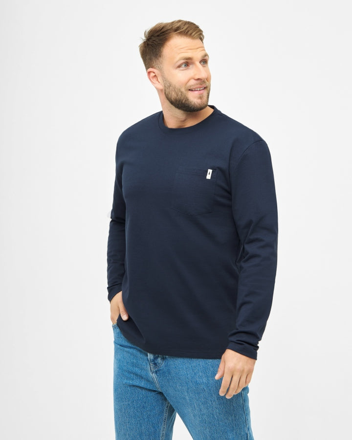 NIKIN TreeShirt Mono Longsleeve Pocket Relaxed Langarmshirt Dark Navy