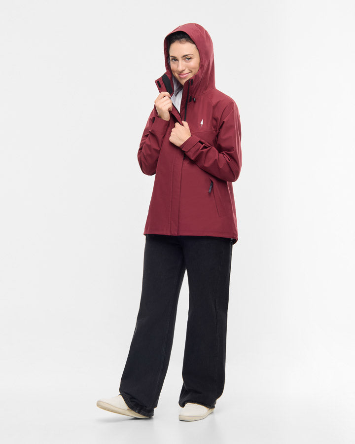 NIKIN TreeJacket Rain Women Regenjacke Burgundy Wasserdicht