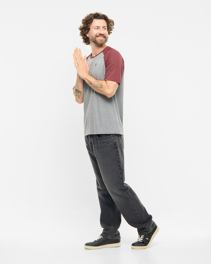 NIKIN TreeShirt Raglan Relaxed T-Shirt Coffee Bordeaux Grau