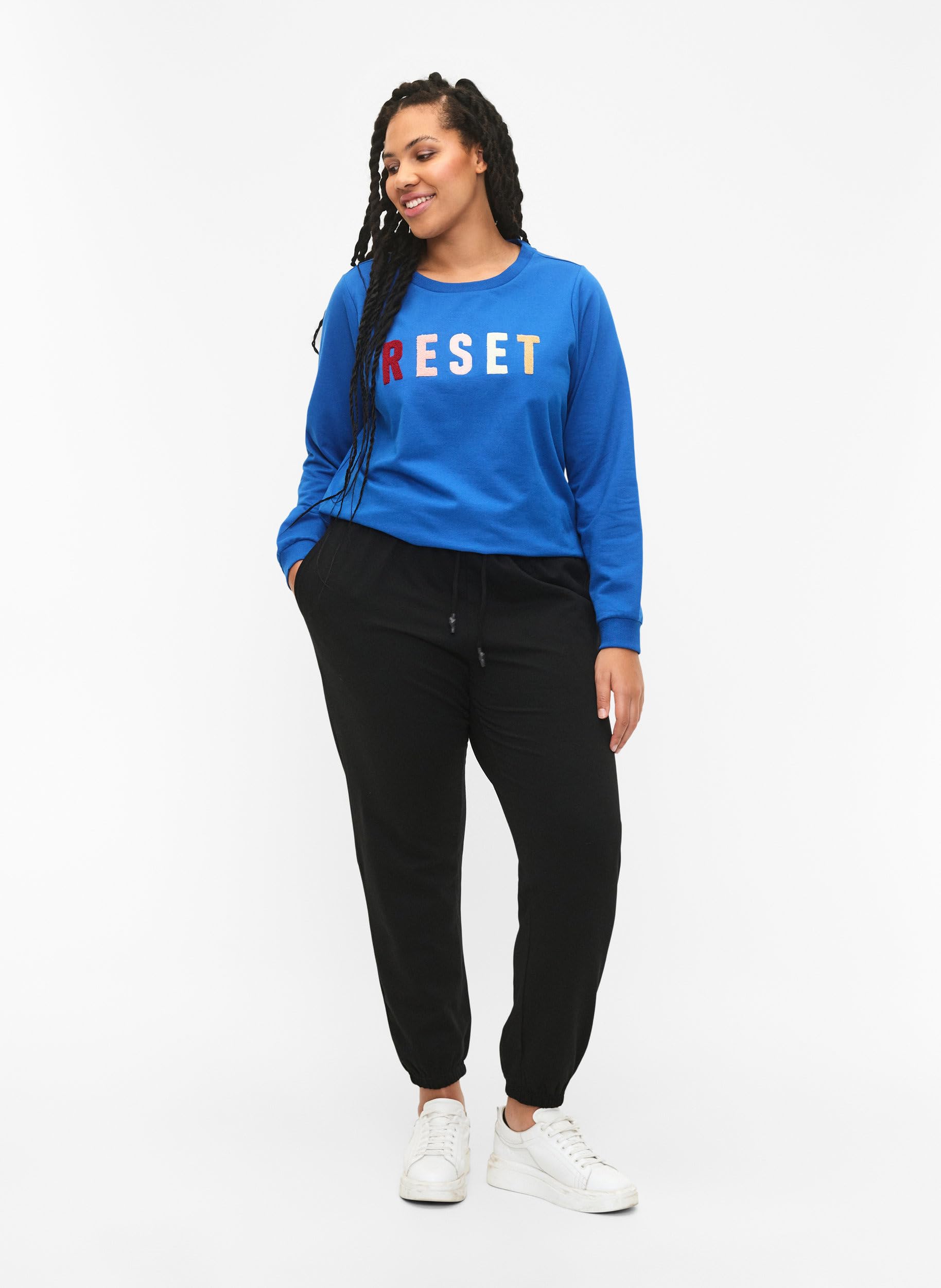 Zizzi Sweats Jogginghose Sweathose Große Größen Baumwolle Taschen