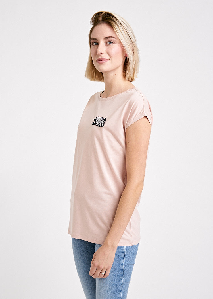 Wijld Elena Walking Bear Damen T-Shirt Slim Smoked Rose