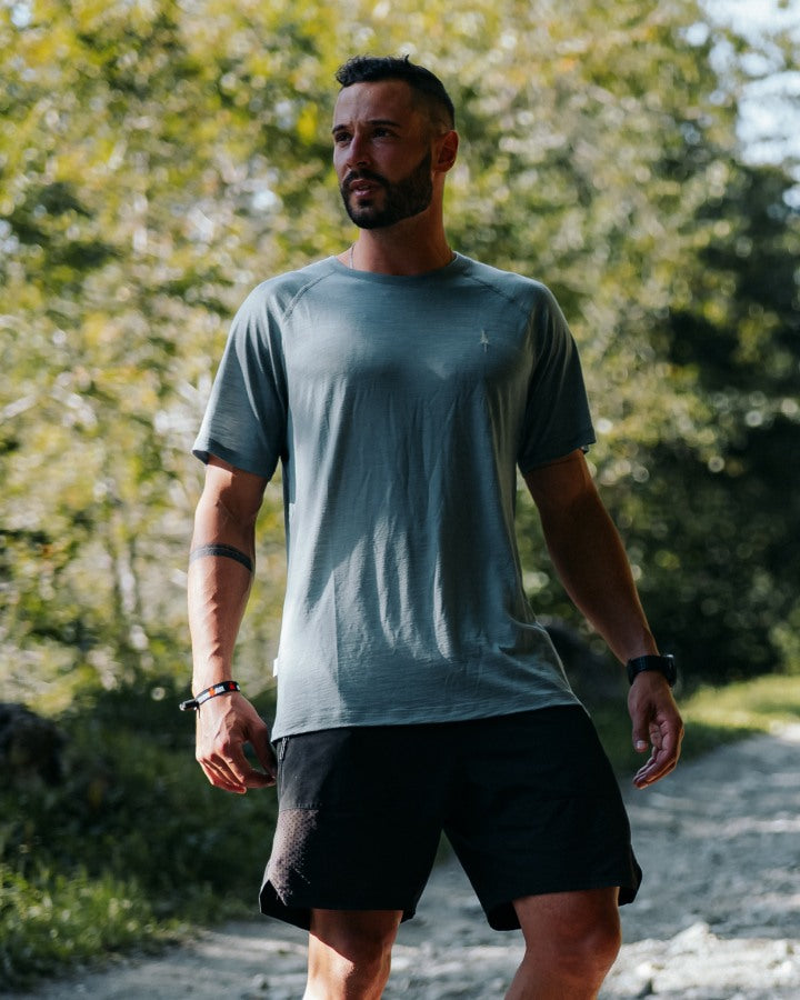 NIKIN TreeShirt Wool T-Shirt Elemental Blue Mel Merinowolle