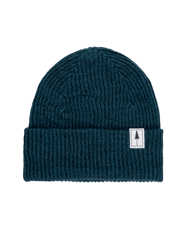 NIKIN Treeanie Ribbed Beanie Petrol Baumwolle Einheitsgröße