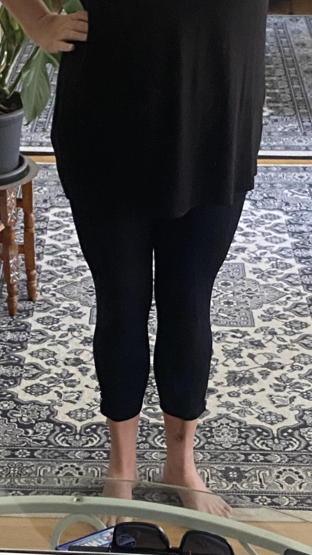 Zizzi 3/4 Leggings Viskose Stretch Rüsche Gr 46-48