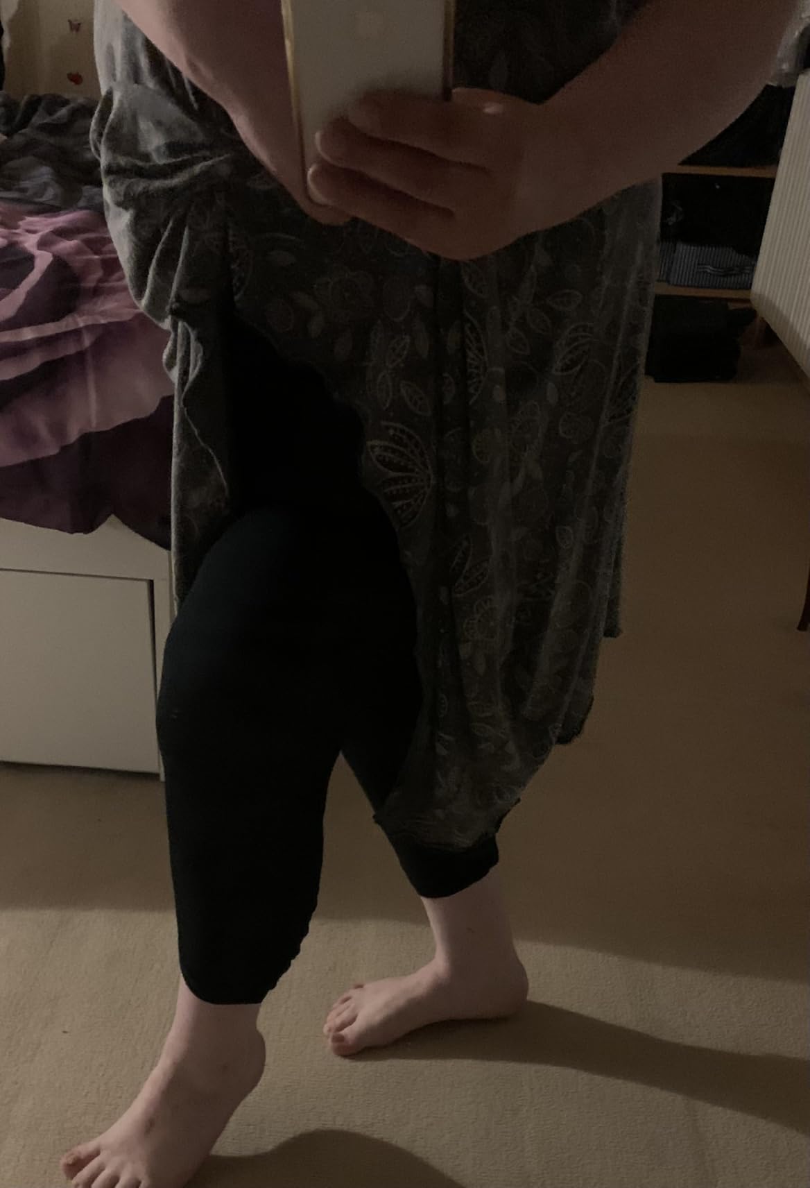 Zizzi 3/4 Leggings Viskose Stretch Rüsche Gr 46-48