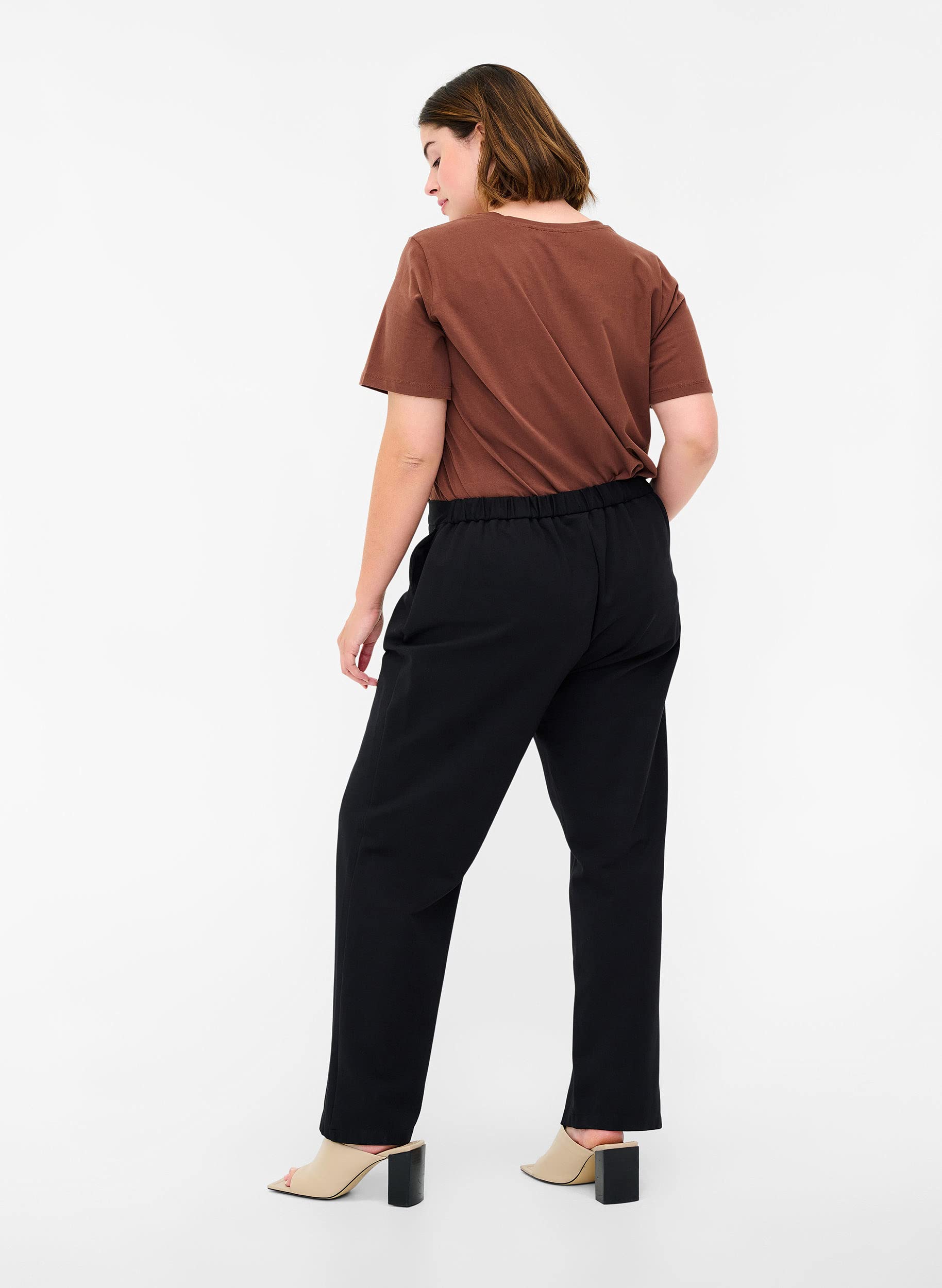 Zizzi Weite Hose Damen Schwarz Gr 50-52 mit Taschen