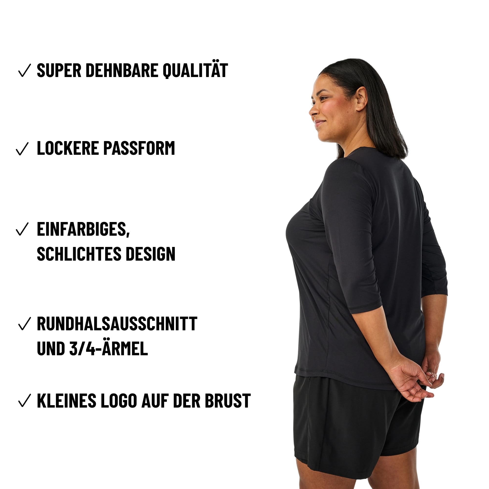 Zizzi Activewear Sportshirt 3/4 Arm 50-52 Stretch