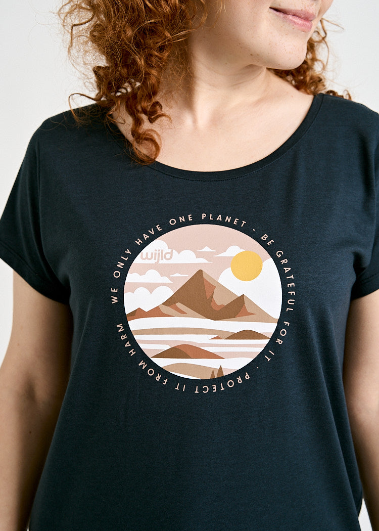Wijld Woodshirt Lena Damen T-Shirt Landcircle Print