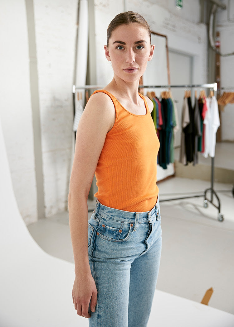 Wijld Sandra Ripp Tank Top Damen Orange Basic
