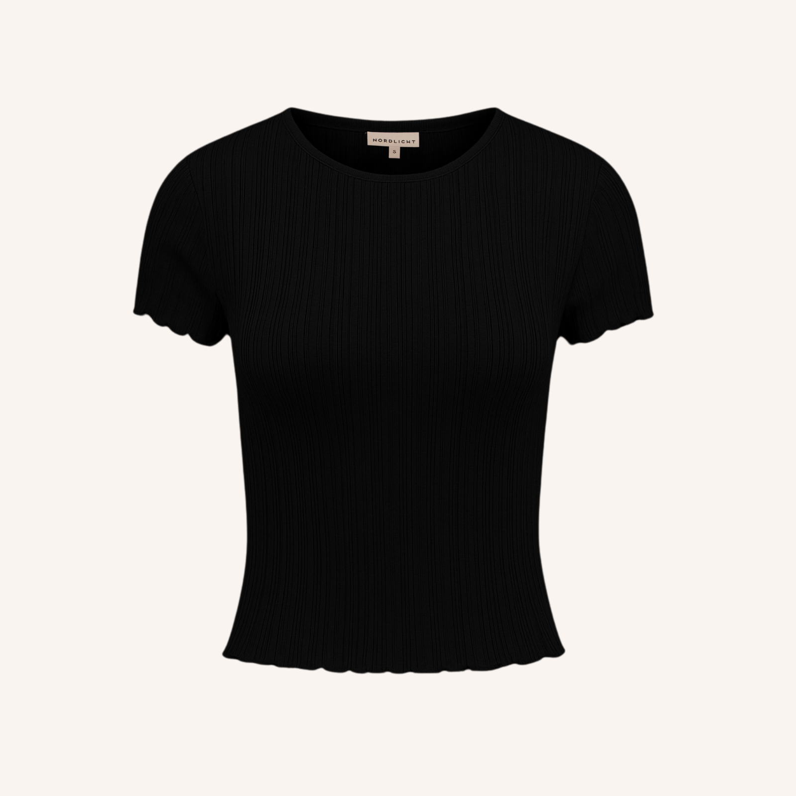 NORDLICHT Maja T-Shirt Damen Schwarz Gestreift Cropped