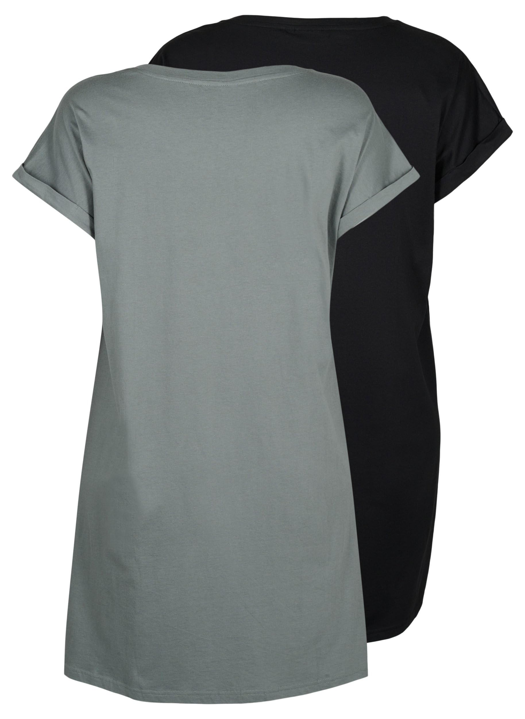 Zizzi Dresses 2er-Pack Kleid Baumwolle Kurzarm