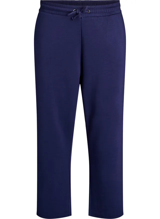 Zizzi Hose Modal Kordelzug Locker 42-44 Evening Blue
