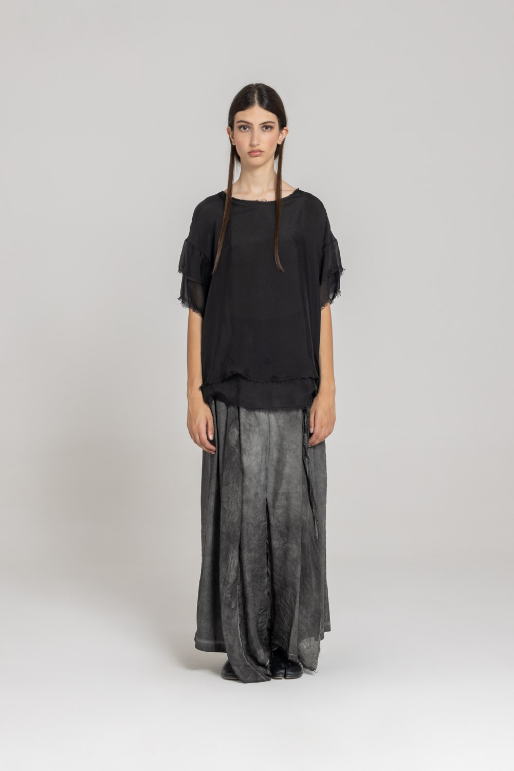 Sanctamuerte T-Shirt Over Girocollo Shirt Viskose-Seide