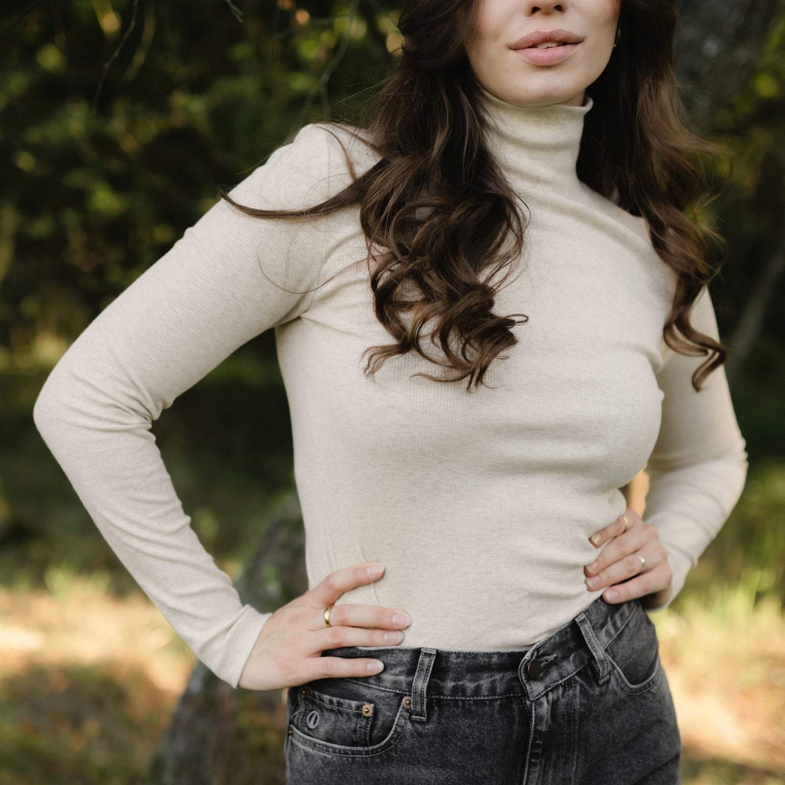 NORDLICHT Longsleeves Dana Ripp Rollkragenshirt Natur M
