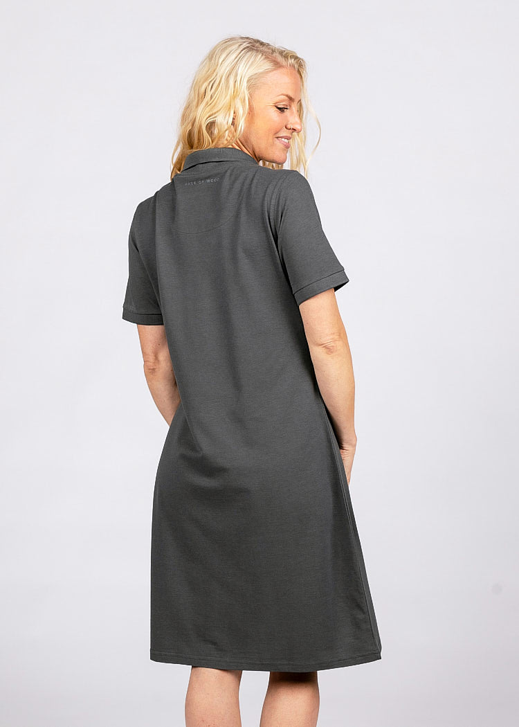 Wijld Polo-Kleid Dark Gray Damen Kleid Holz