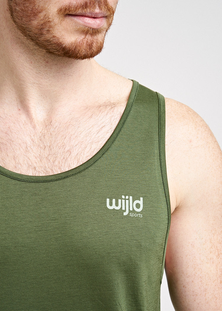 Wijld Sport Tank Top Herren Olive Atmungsaktiv