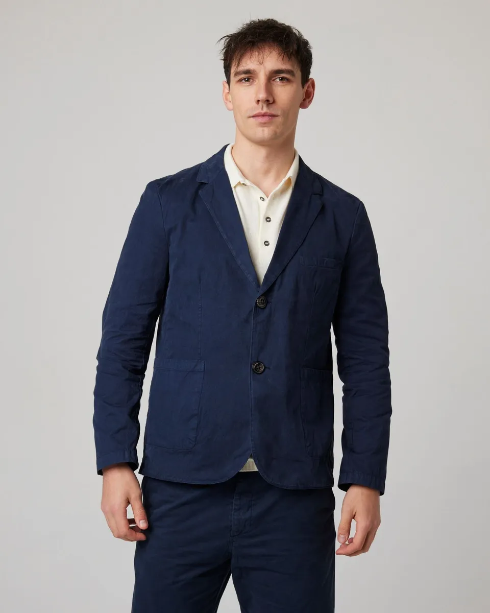 Peregrine Belmont Capsule Blazer Sakko Navy Baumwolle