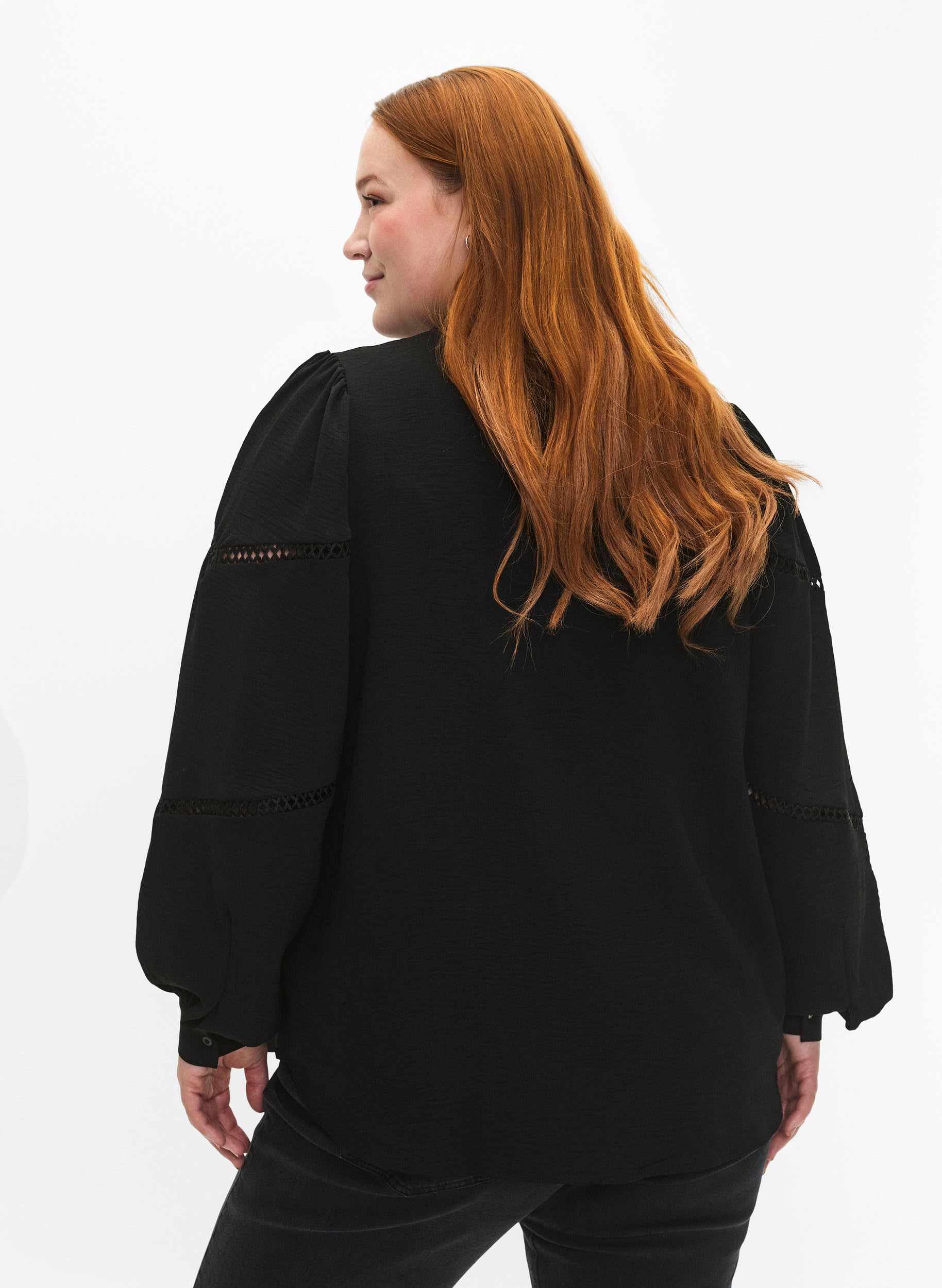 Zizzi Blouses & Shirts Hemdbluse Langarm Häkel Große Größen