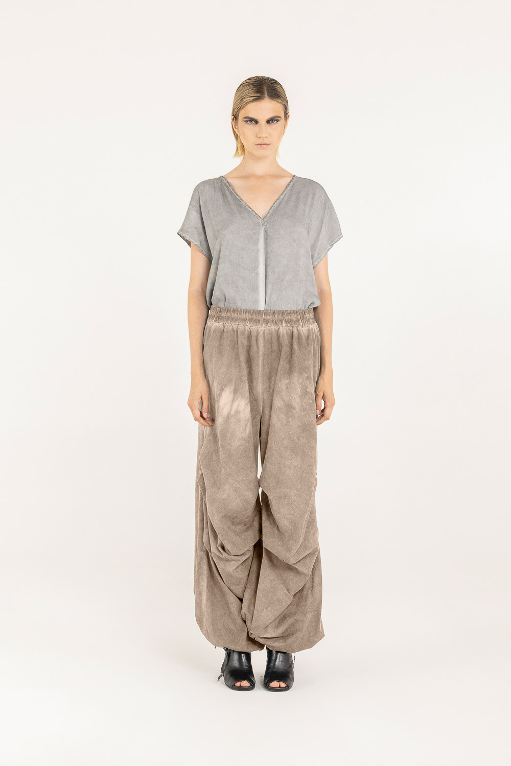 Sanctamuerte Pantaloni Pantalone Ampio Hose Baumwollpopeline Weit