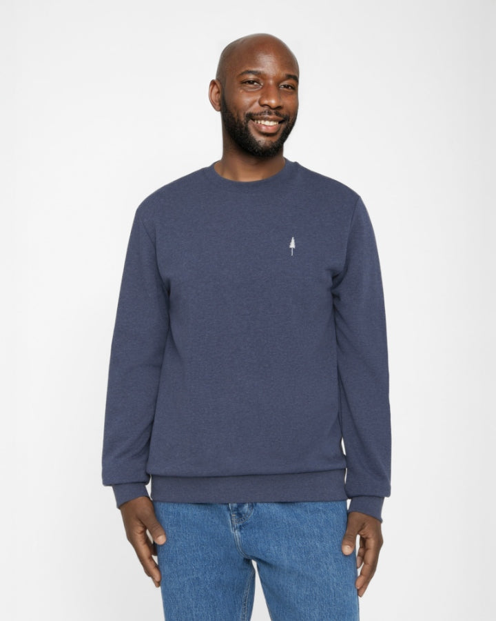 NIKIN TreeSweater Navy Mel Pullover Bio-Baumwolle