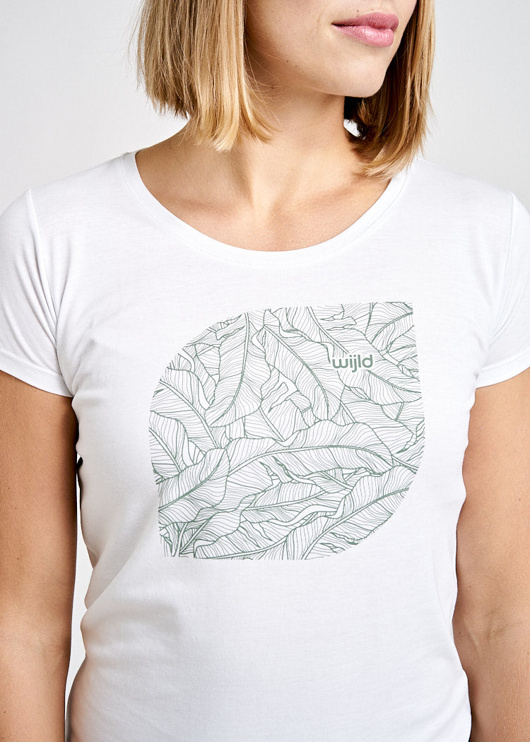 Wijld Woodshirt Sarah Leafshape Damen T-Shirt Relaxed Slim
