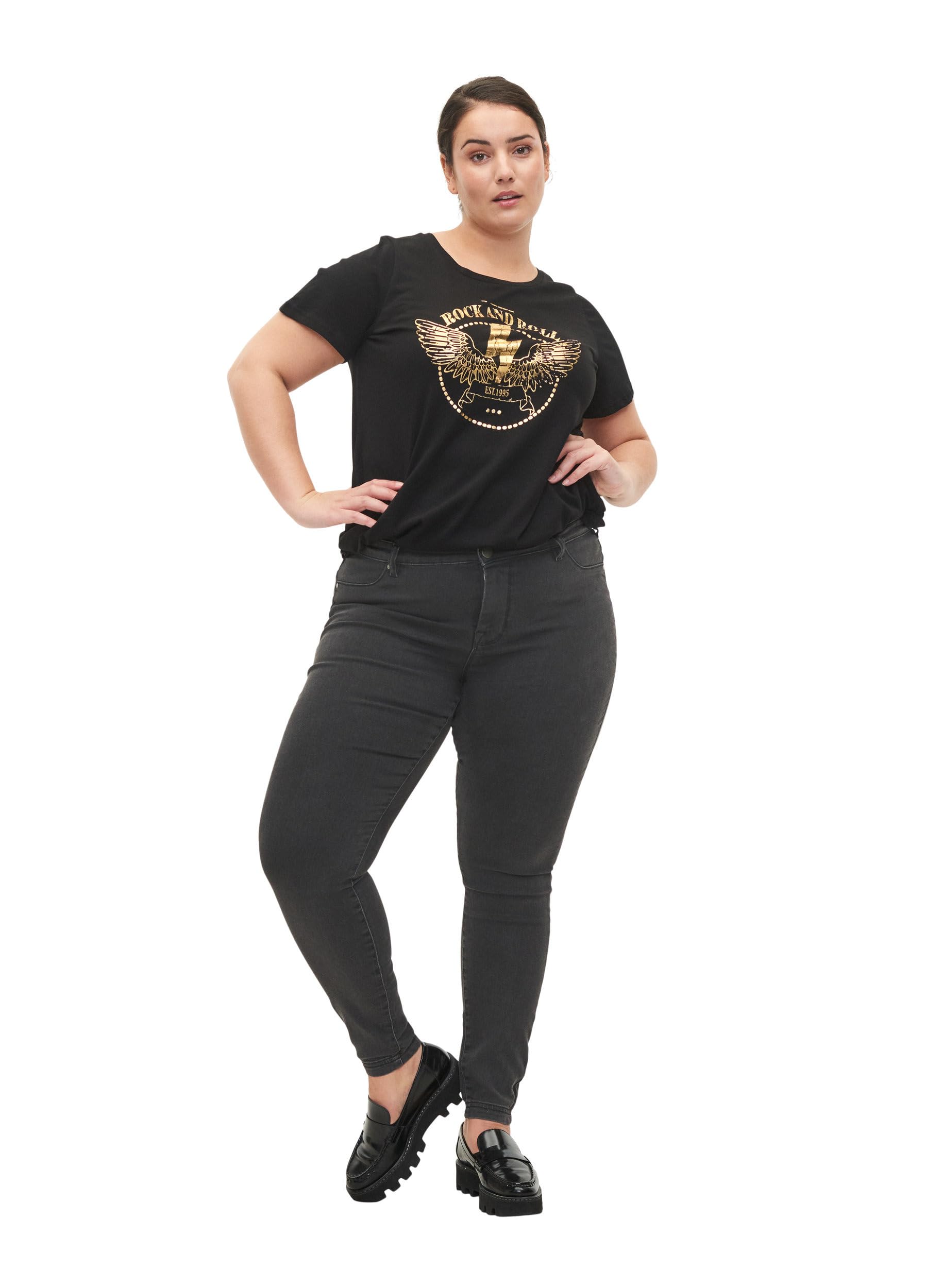 Zizzi Jeggings Baumwolle Stretch Skinny Fit Große Größen
