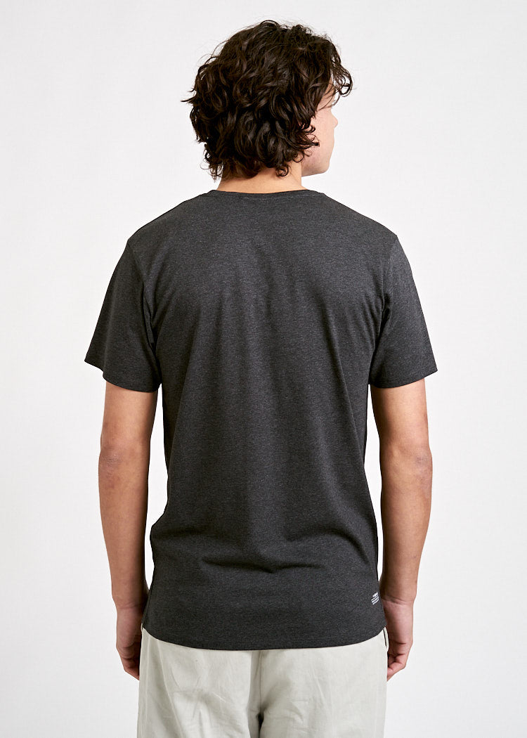 Wijld Alex V-Ausschnitt T-Shirt Herren Anthrazit Holz Lyocell