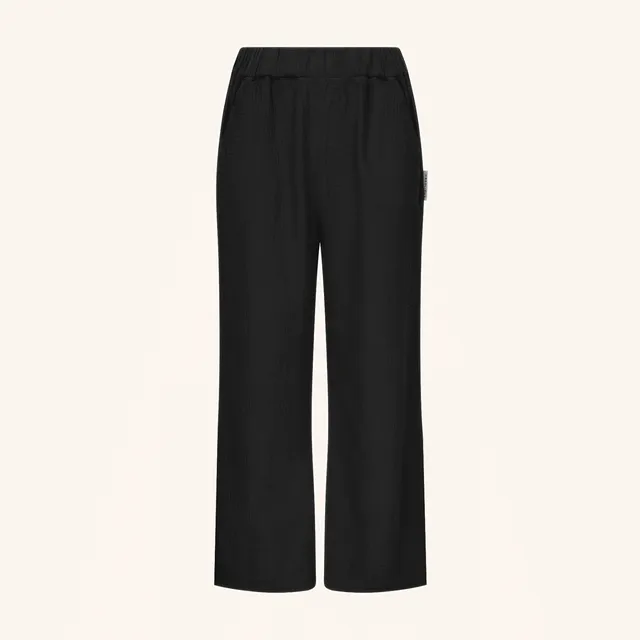 NORDLICHT Hosen Leja Musselinhose Schwarz Bio-Baumwolle