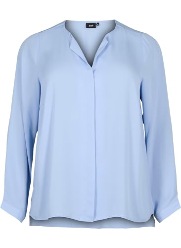 ZIZZI Shirt V-Ausschnitt Langarm Große Größen Hemd-Bluse