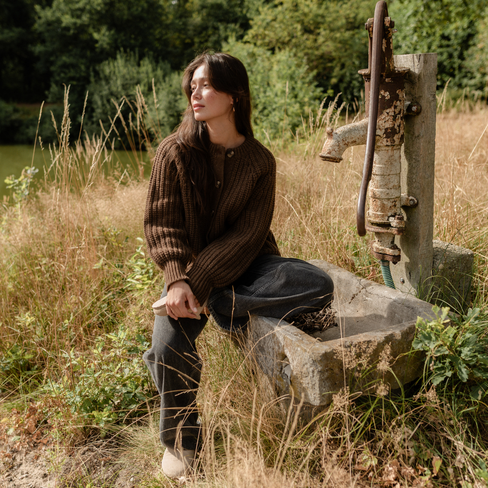 Nordlicht Mette Strickjacke Braun Recycling-Wolle