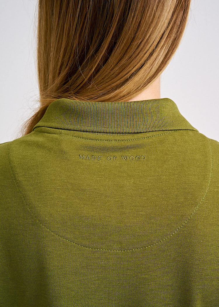 Wijld Polo-Kleid Olive Damenkleid grün Lyocell Bio-Baumwolle