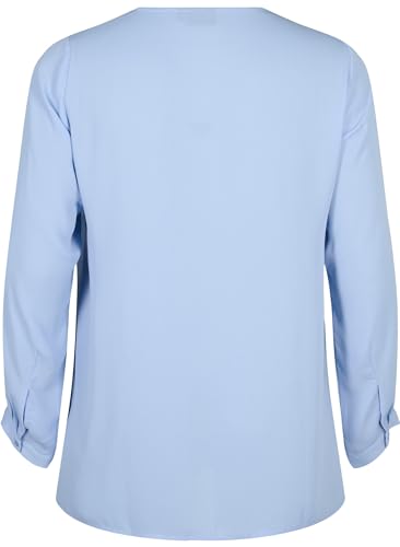 ZIZZI Shirt V-Ausschnitt Langarm Große Größen Hemd-Bluse