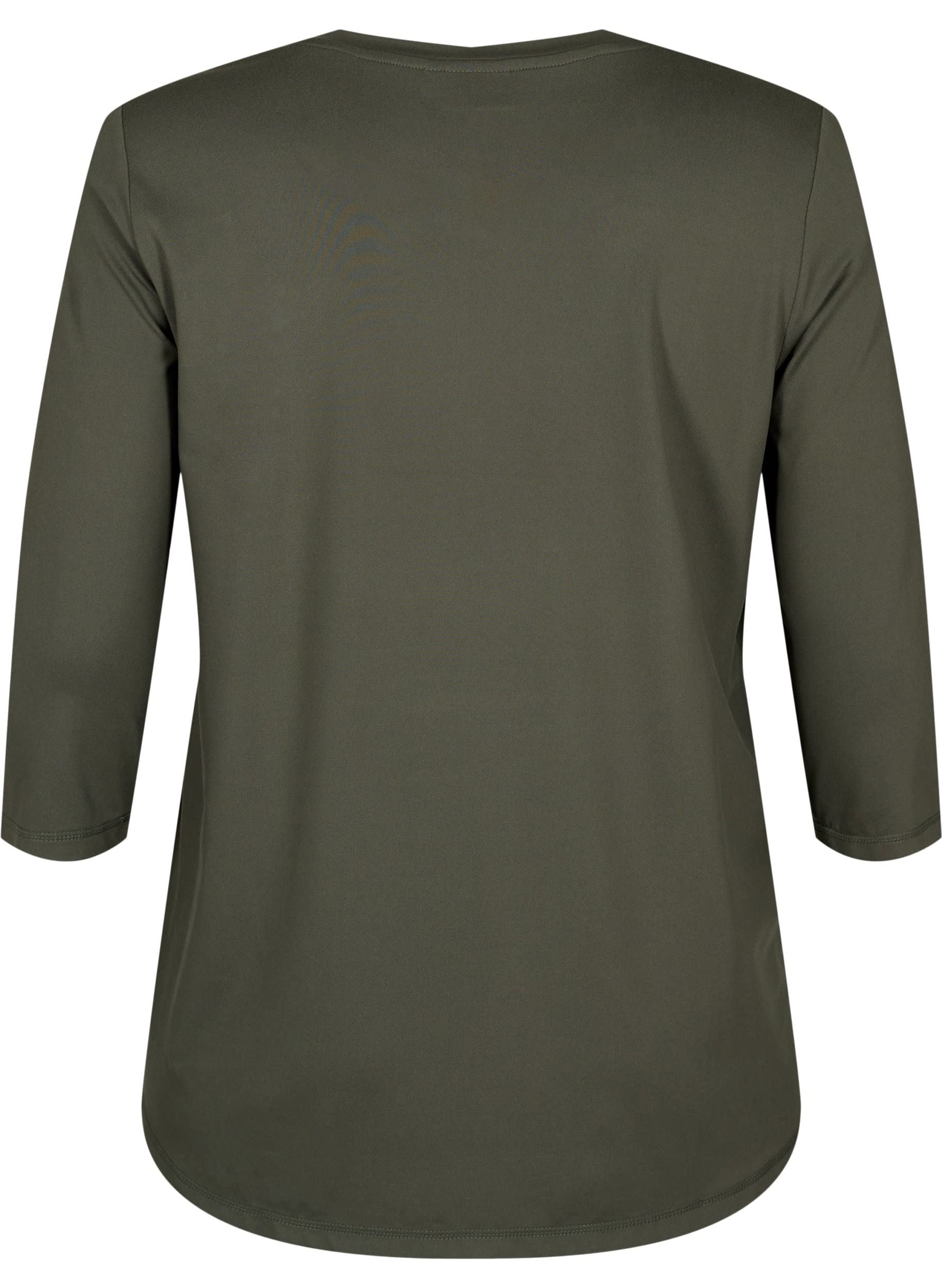 Zizzi Activewear Trainingstop 3/4 Ärmel Rundhals locker
