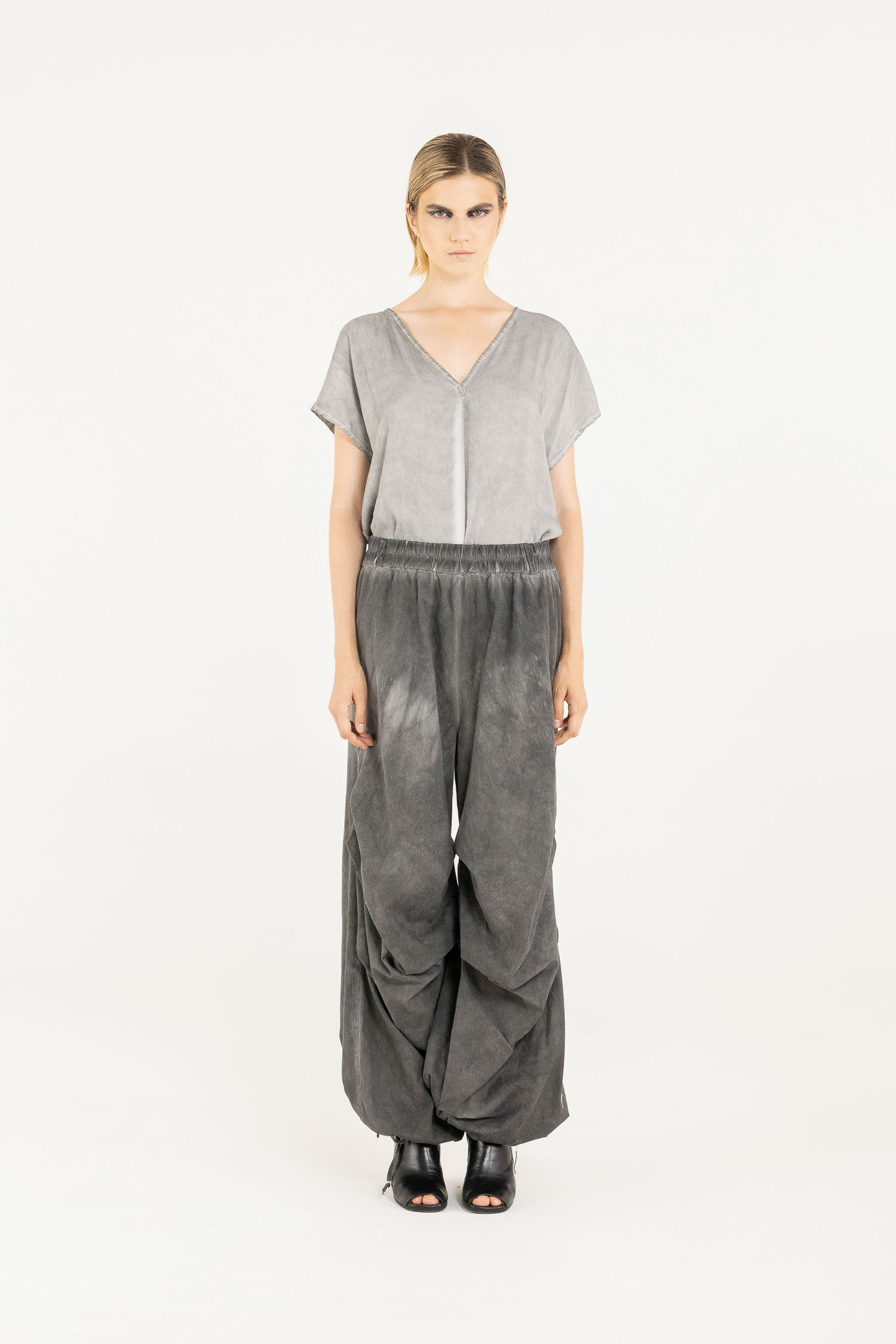 Sanctamuerte Pantaloni Pantalone Ampio Hose Baumwollpopeline Weit