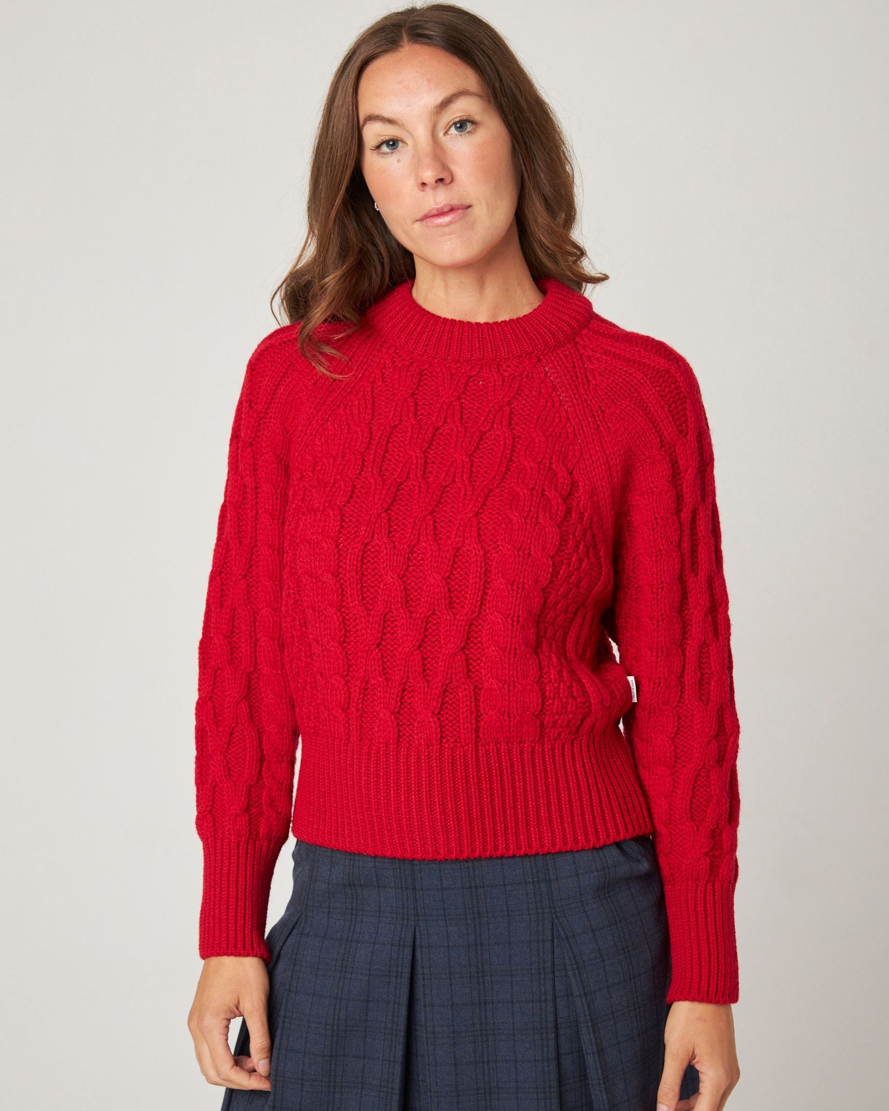Peregrine Isobel Aran Strickpullover Damen Citron Merino
