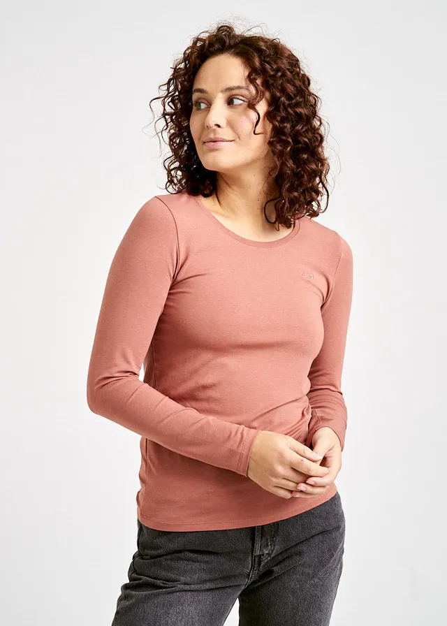 Wijld Copper Red Langarmshirt Damen Rot Lyocell Elasthan