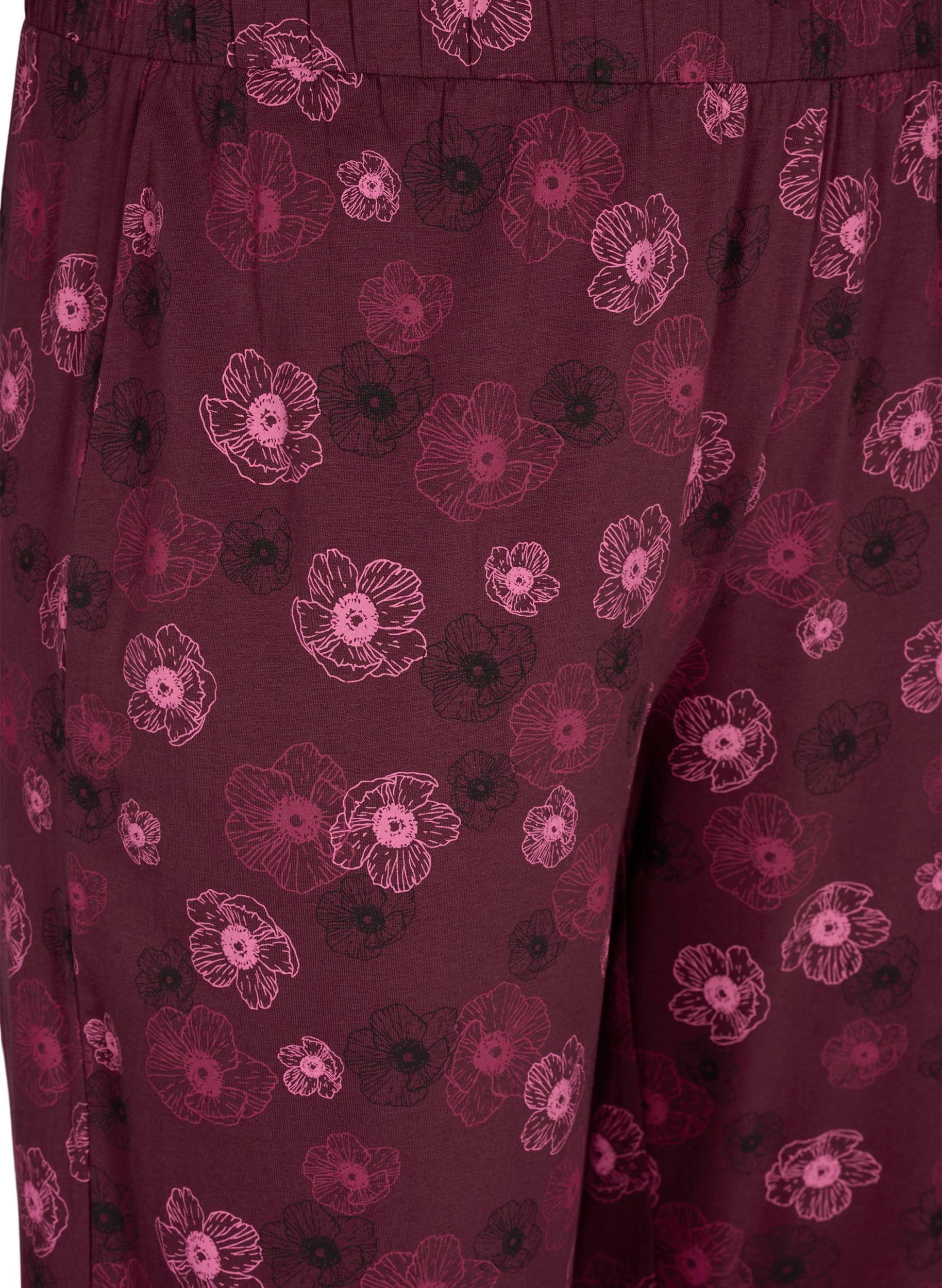 Zizzi Nightwear Schlafhose Baumwolle Druck Große Größen