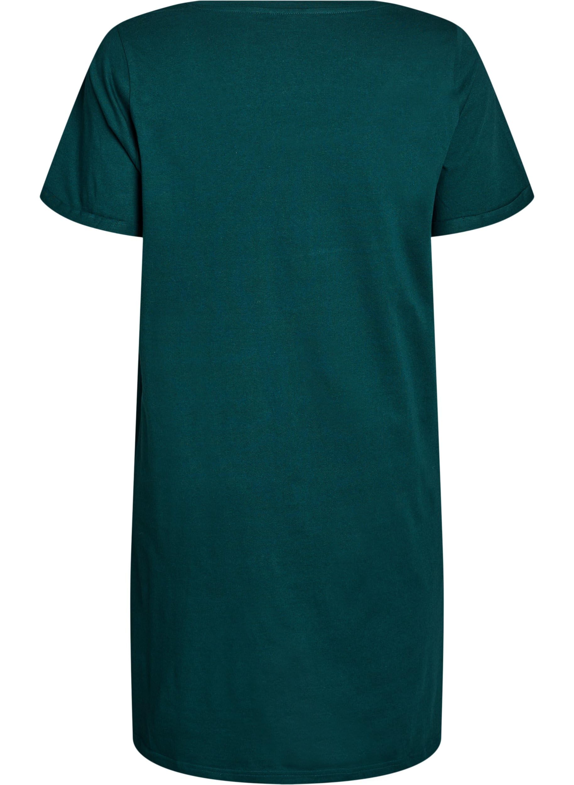 Zizzi Nightwear Nachthemd Bio-Baumwolle Kurzarm Druck