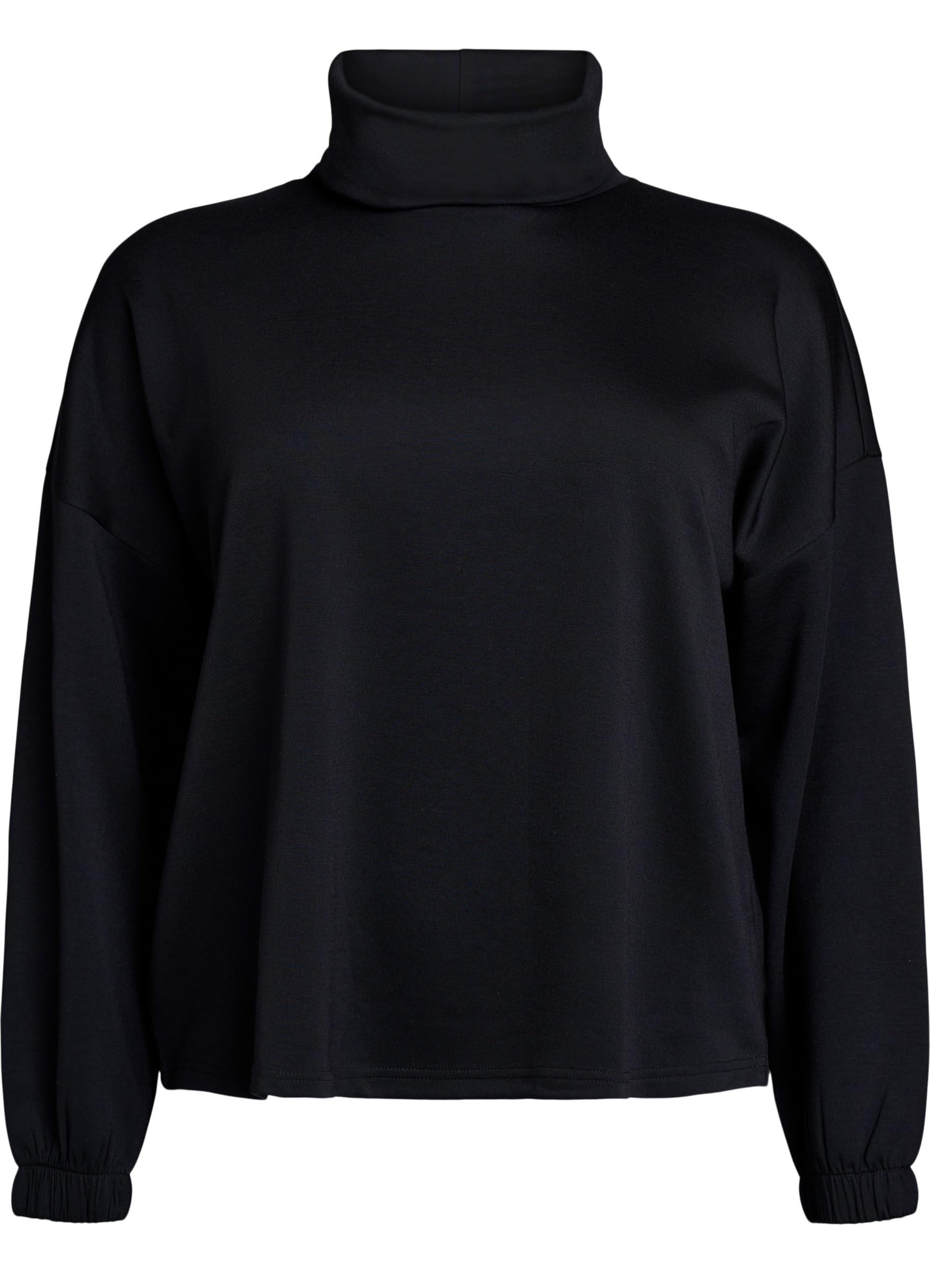 Zizzi Bluse Modal Rollkragenpullover Langarm Große Größen