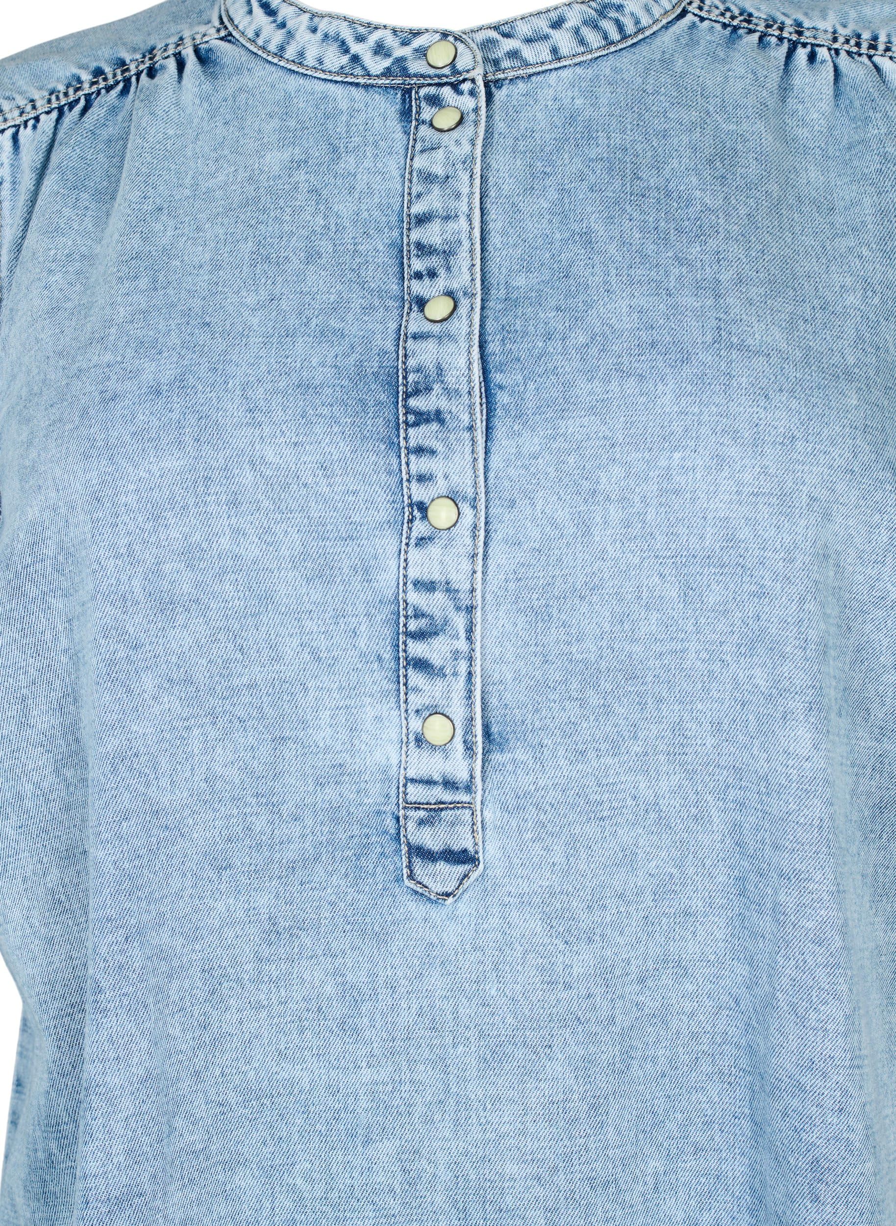 Zizzi Dresses Kleid Denim Kurzarm Baumwolle 42-60
