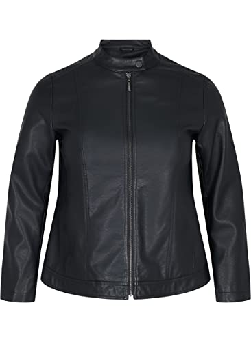 Zizzi Jackets Lederjacke Kunstleder Taschen Reissverschluss