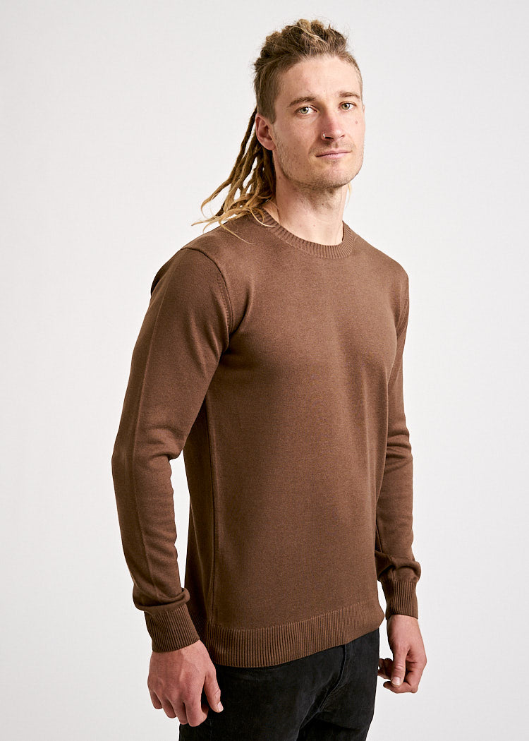 Wijld Rain Drum Strickpullover Herren Feinstrick aus Holz
