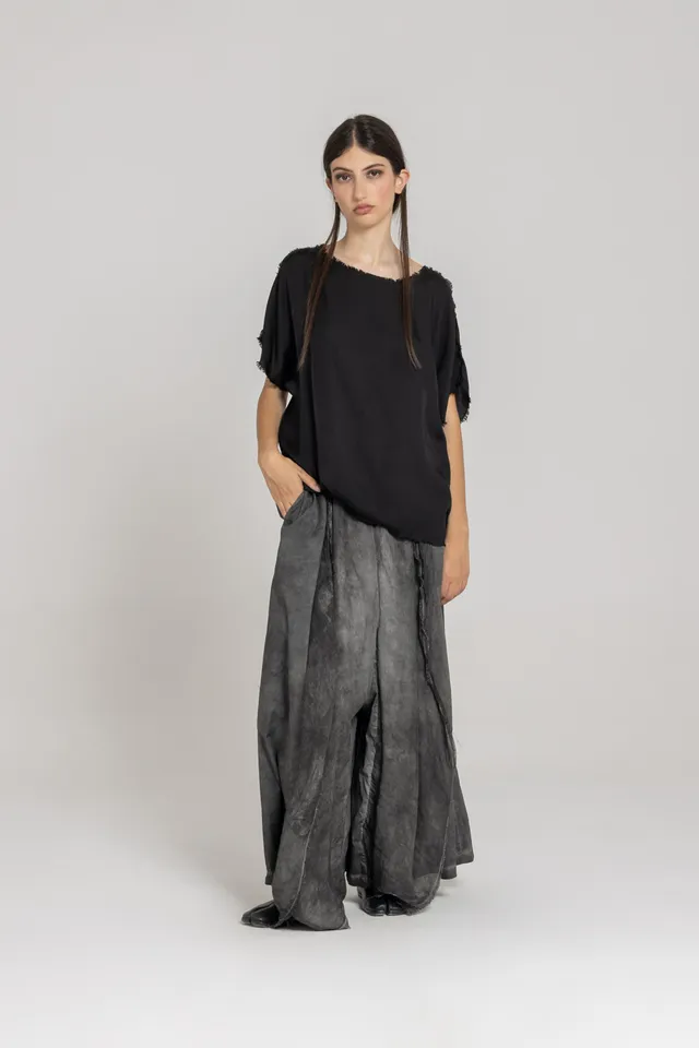 Sanctamuerte T-Shirt Over Girocollo Shirt Viskosesatin Kurzarm