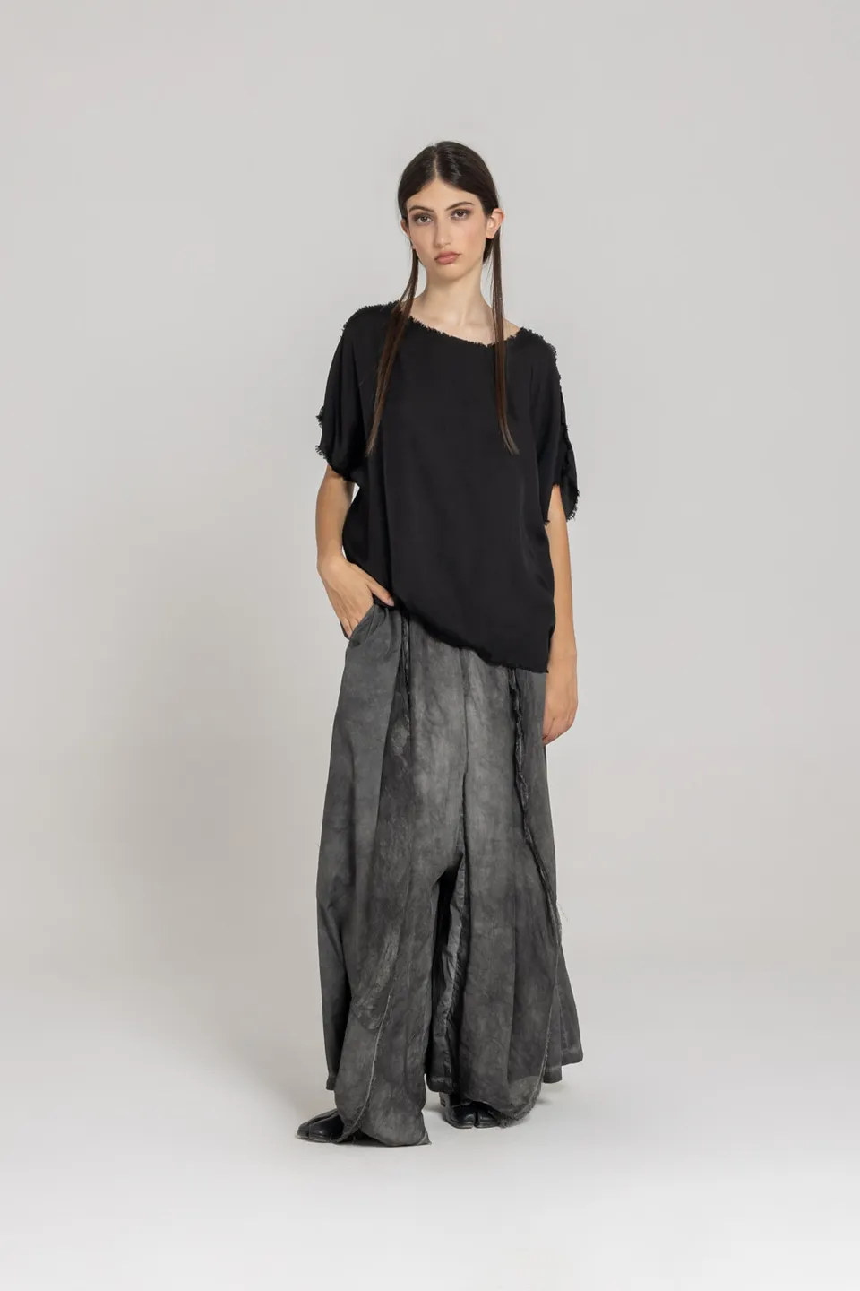 Sanctamuerte T-Shirt Over Girocollo Shirt Viskosesatin Kurzarm